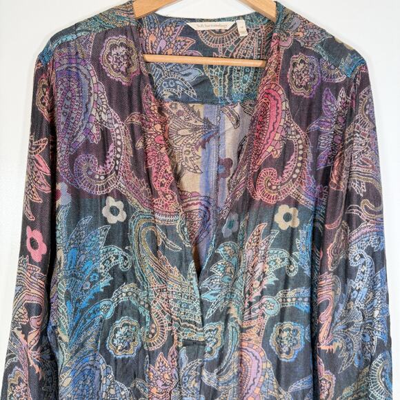 Soft Surroundings Paloma Relaxed Jacket Women’s 1X Vintage Paisley Boho Kimono - Picture 8 of 11